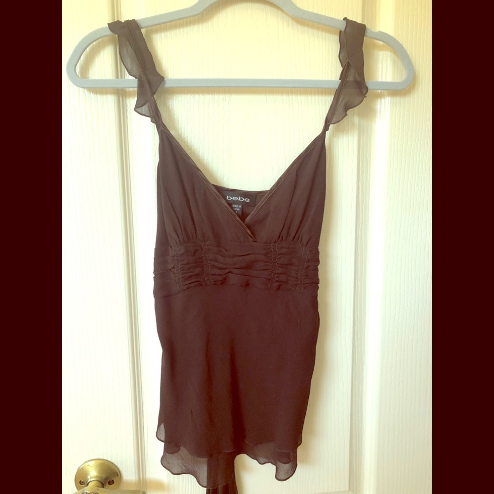 Beautiful 100% silk top with ruffle detailing